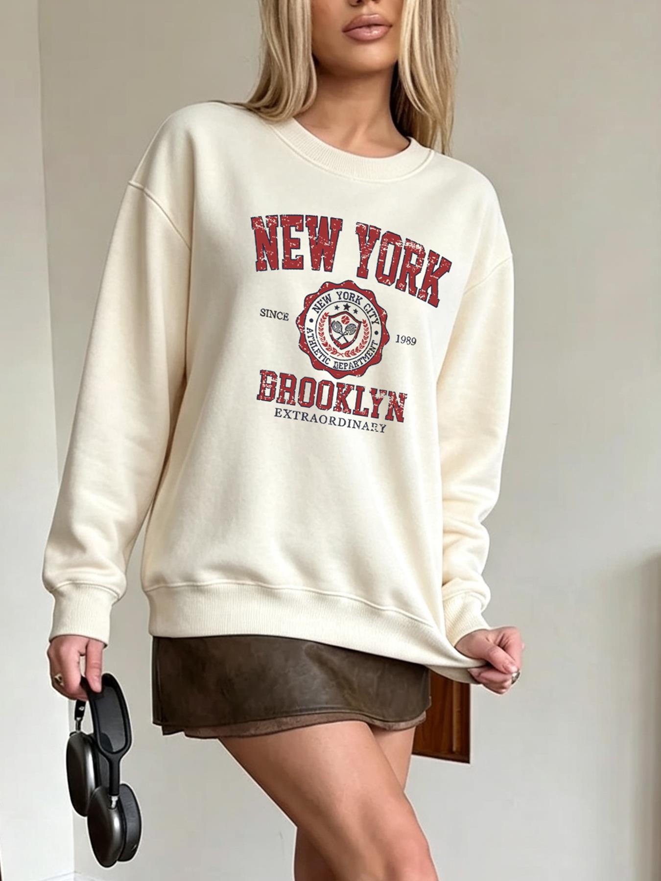 Winter Clothing In New York City - Nova Coleção: Moletom Feminino Y2K Solto