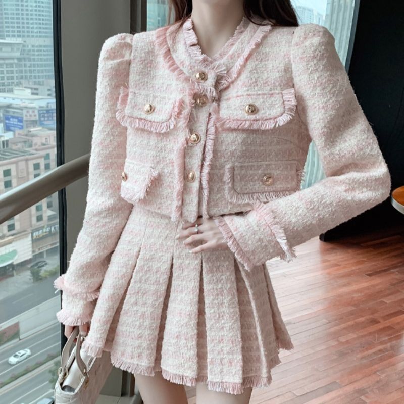 Conjunto de roupas rosa Jacqua - Clothing Style Winter avaliação e preço