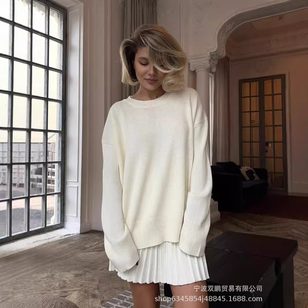 Outono cor sólida o-pescoço ca - Clothing Style Winter avaliação e preço